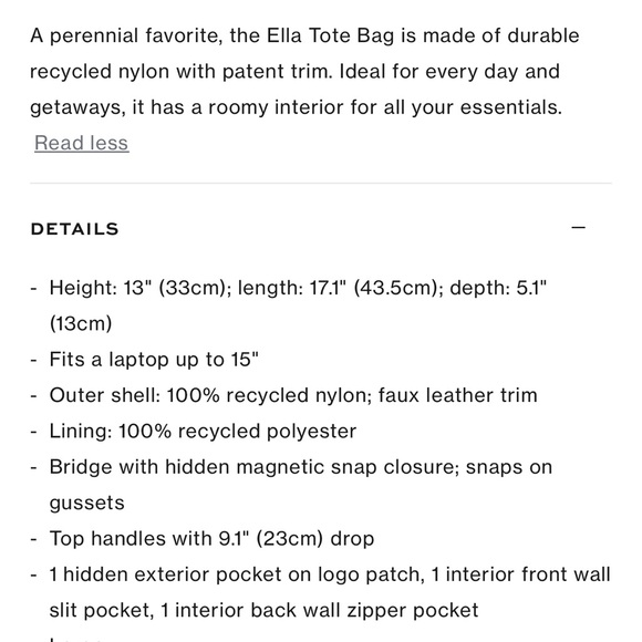 Tory Burch Ella Tote in Patent Navy - Picture 3 of 8